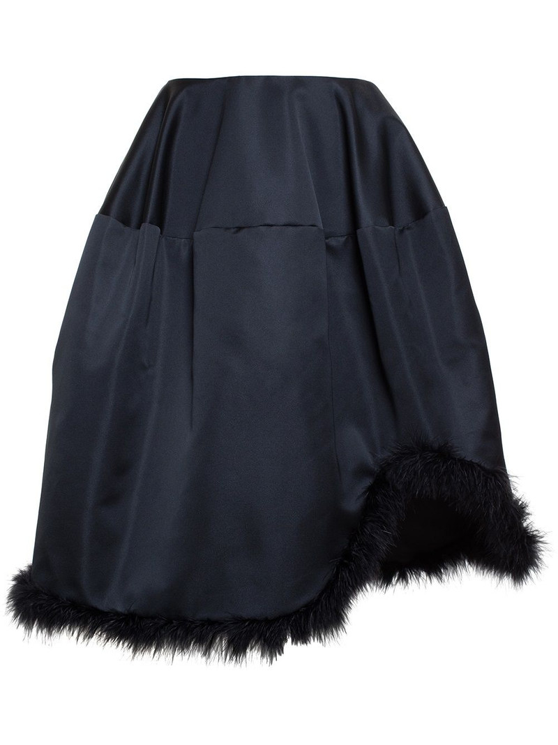 feather trim A-line skirt 1