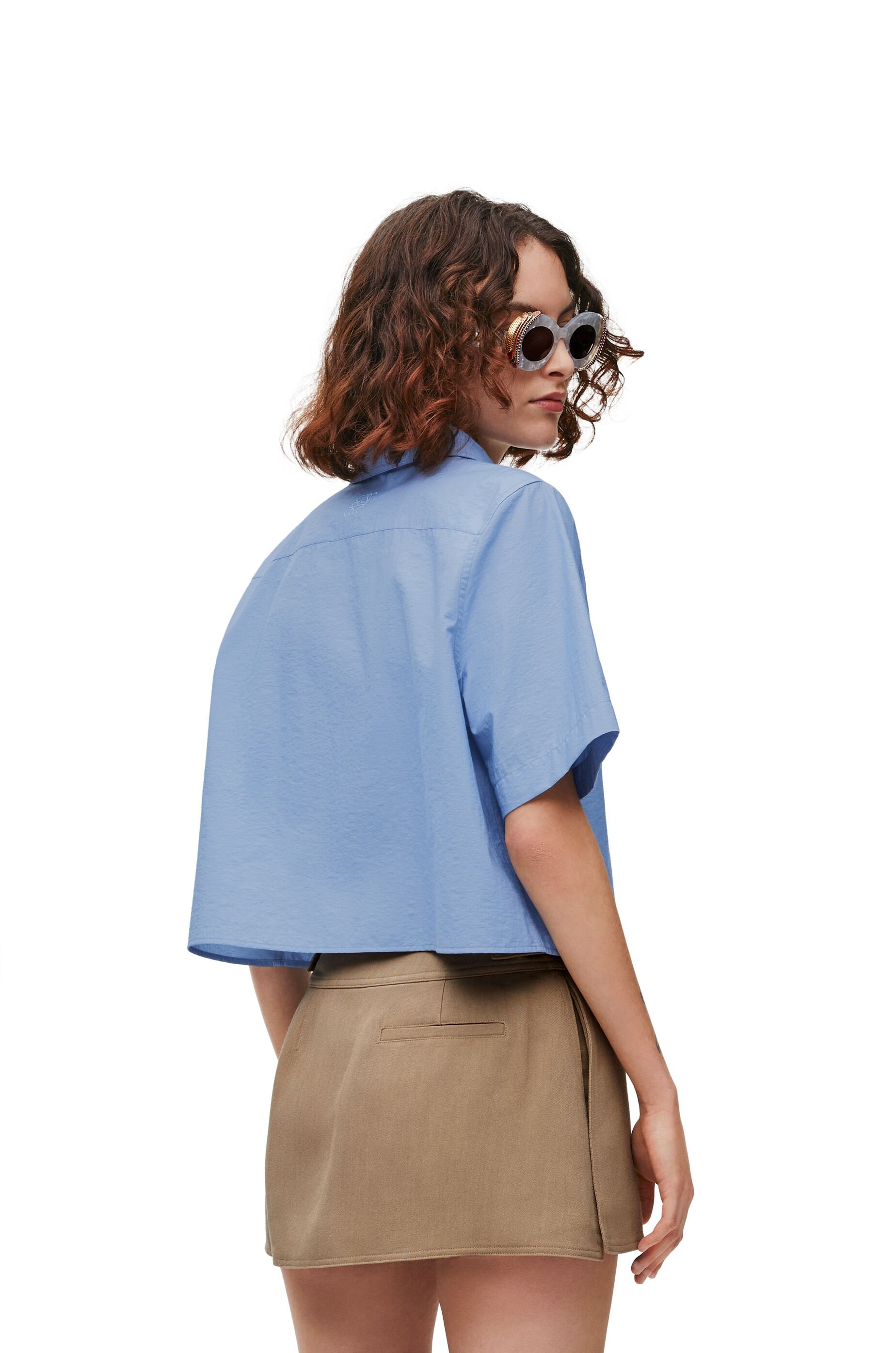 Cropped shirt in cotton blend - 4