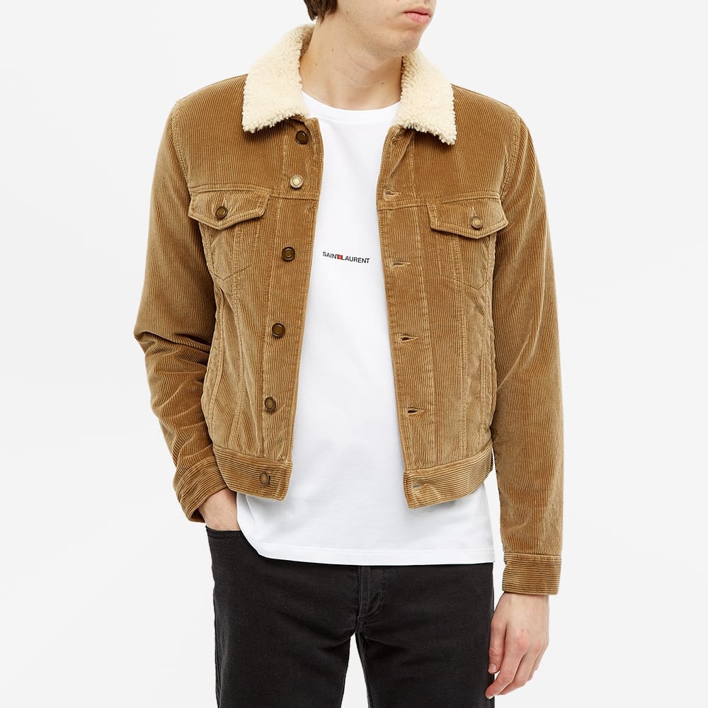 Saint Laurent Cord Shearling Lined Jacket - 7