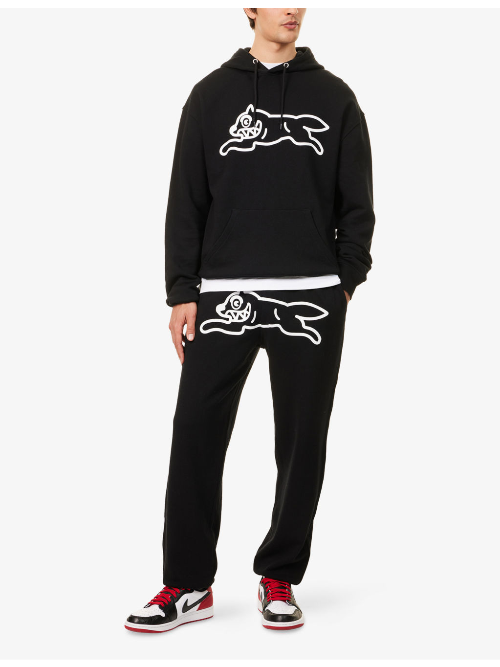 Running Dog Graphic-Print Cotton Jogging Bottoms - 2