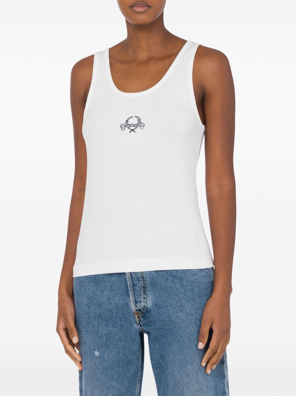 logo-embroidered vest - 2