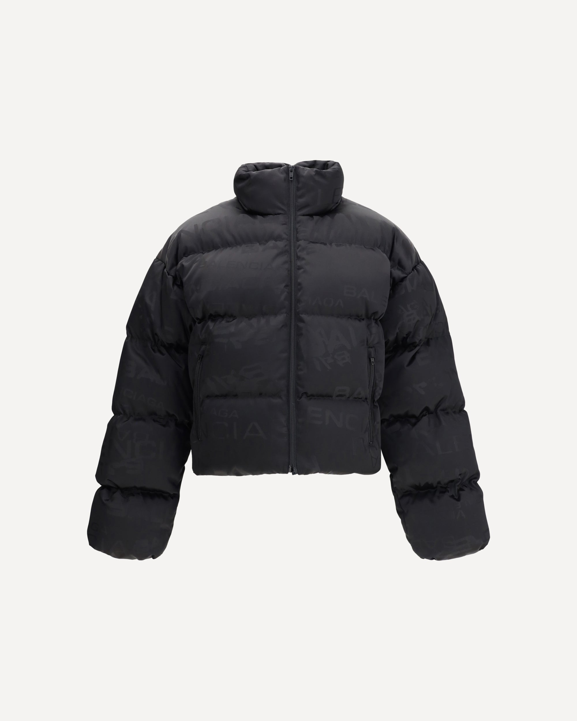 Cropped Puffer Jacket with logo motif - 1