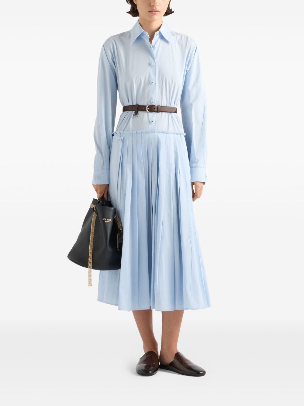 pleated poplin dress - 2