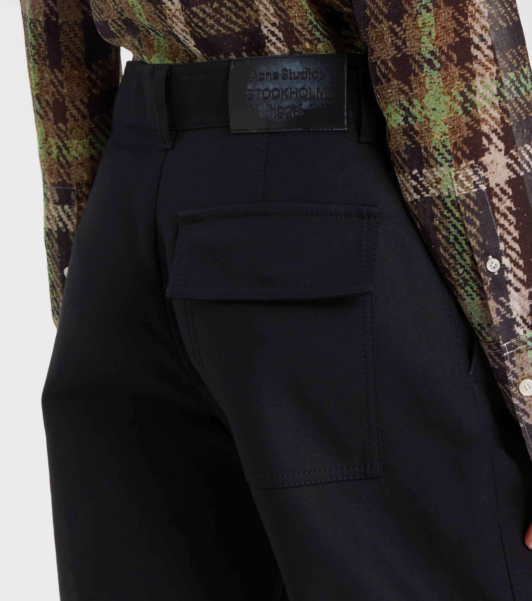 Layered mid-rise cotton satin pants - 6