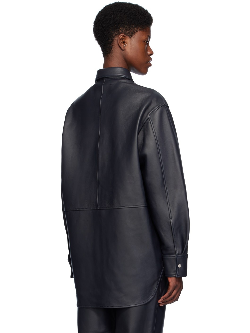 Black Santos Leather Shirt - 3
