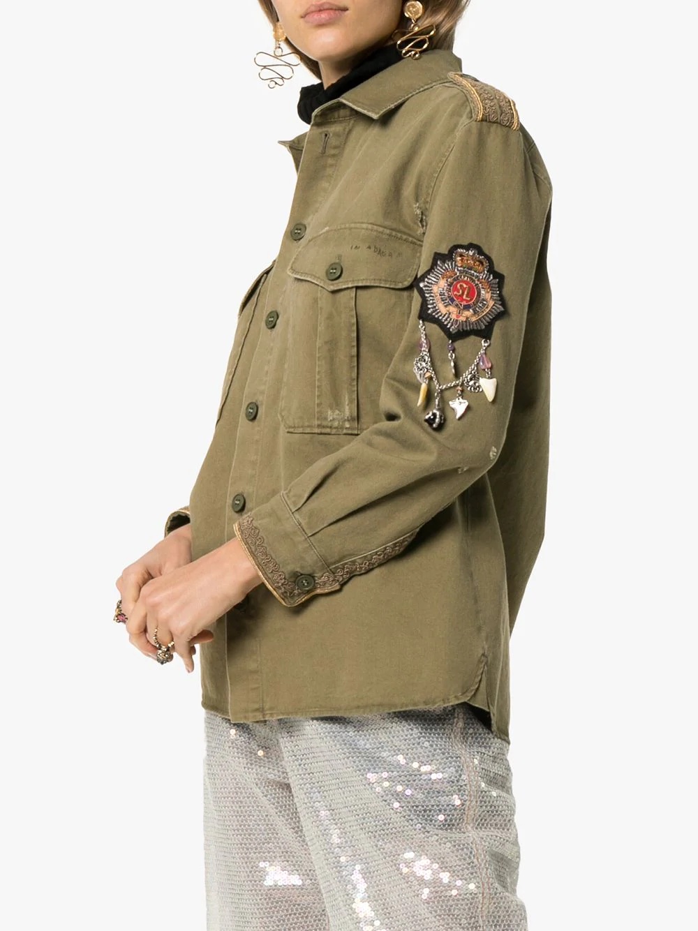 embellished military shirt - 3