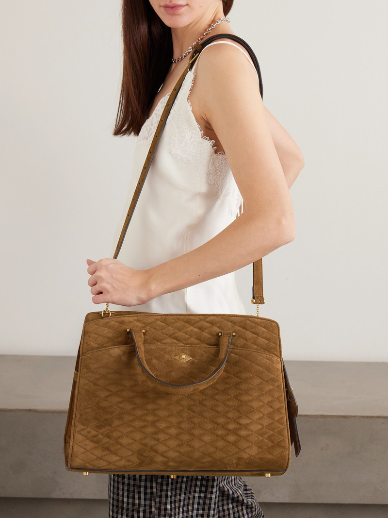 MÉTIER Private Eye Quilted Suede Tote outlook