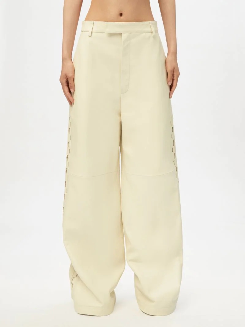 LACE UP LEATHER PANTS - 3