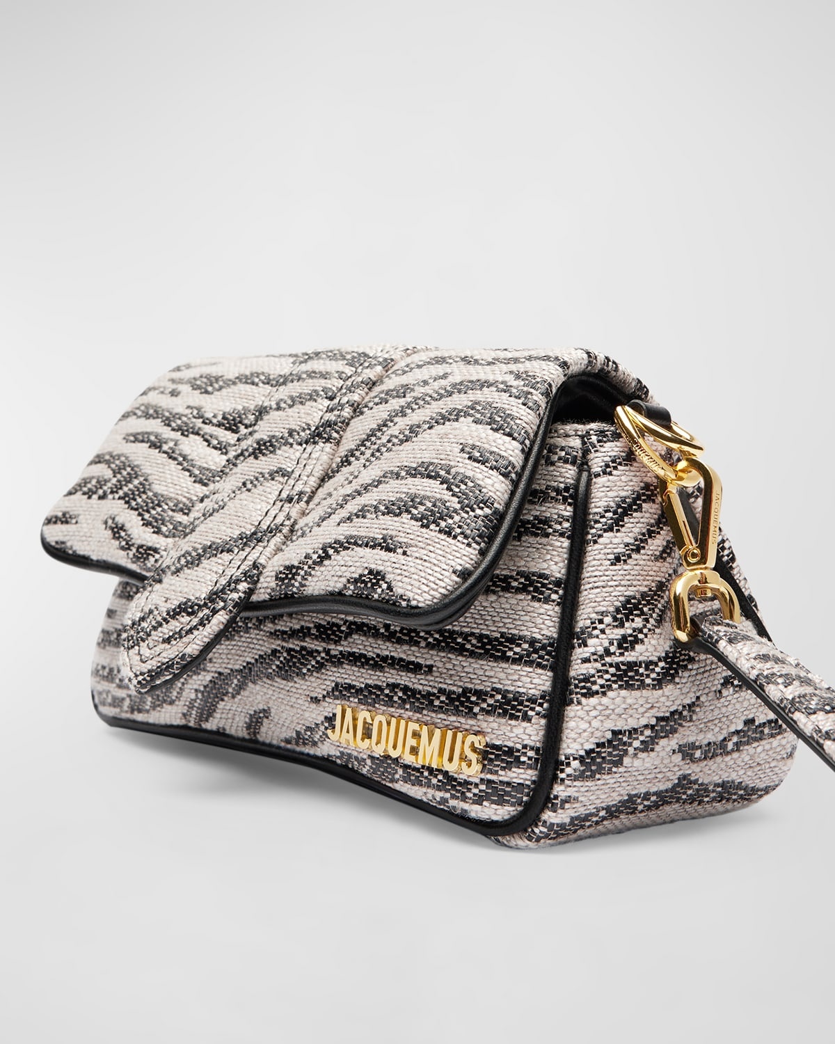 JACQUEMUS Le Petit Bambimou Zebra Canvas Shoulder Bag