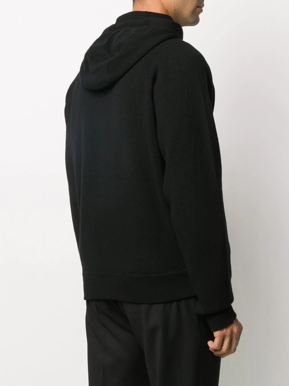 drawstring zip-front hoodie - 4