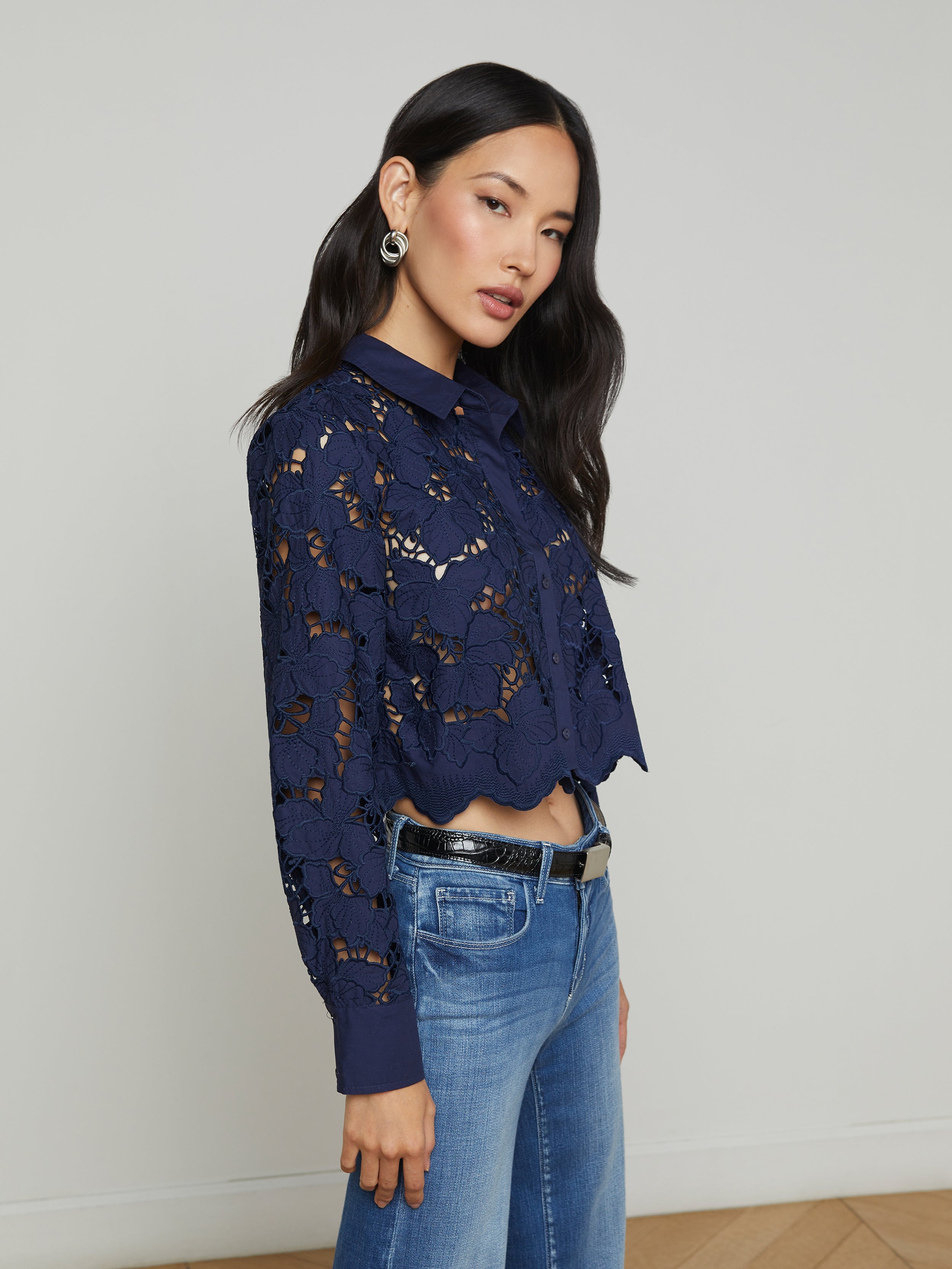 Seychelle Lace Cropped Blouse - 3