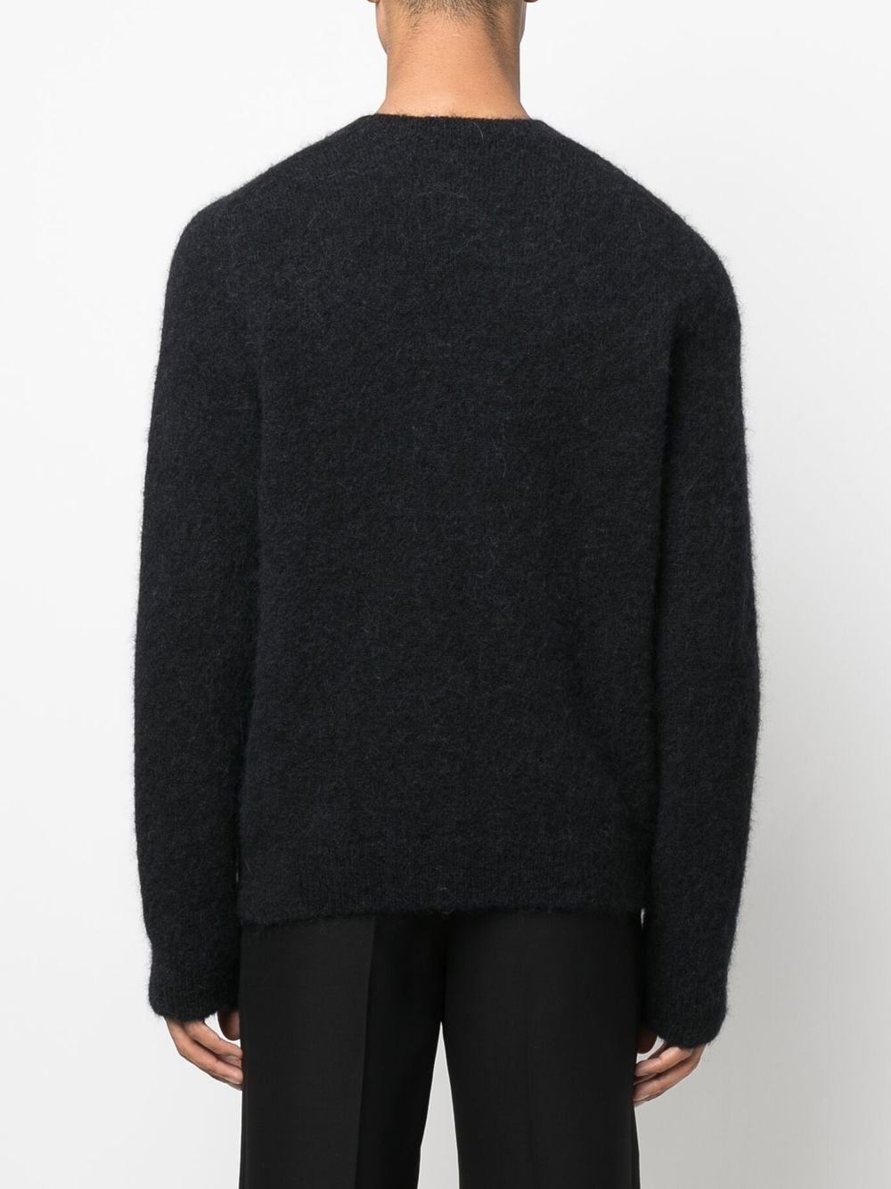 brushed crew-neck jumper - 4