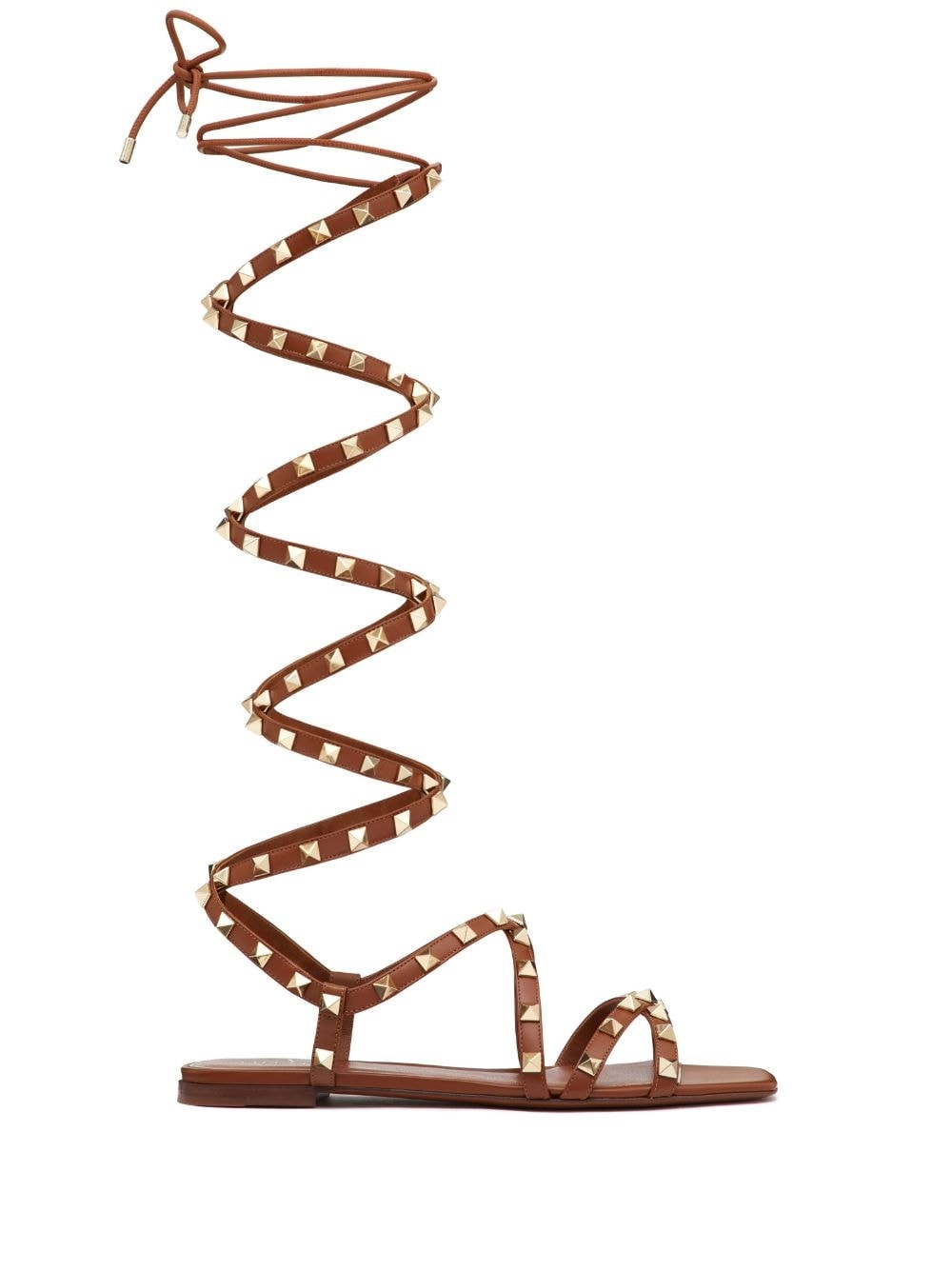 Rockstud lace-up leather sandals - 1