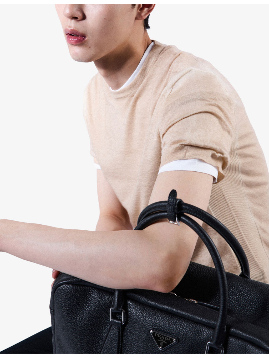 Crew-Neck Short-Sleeve Cashmere Knitted Jumper - 4