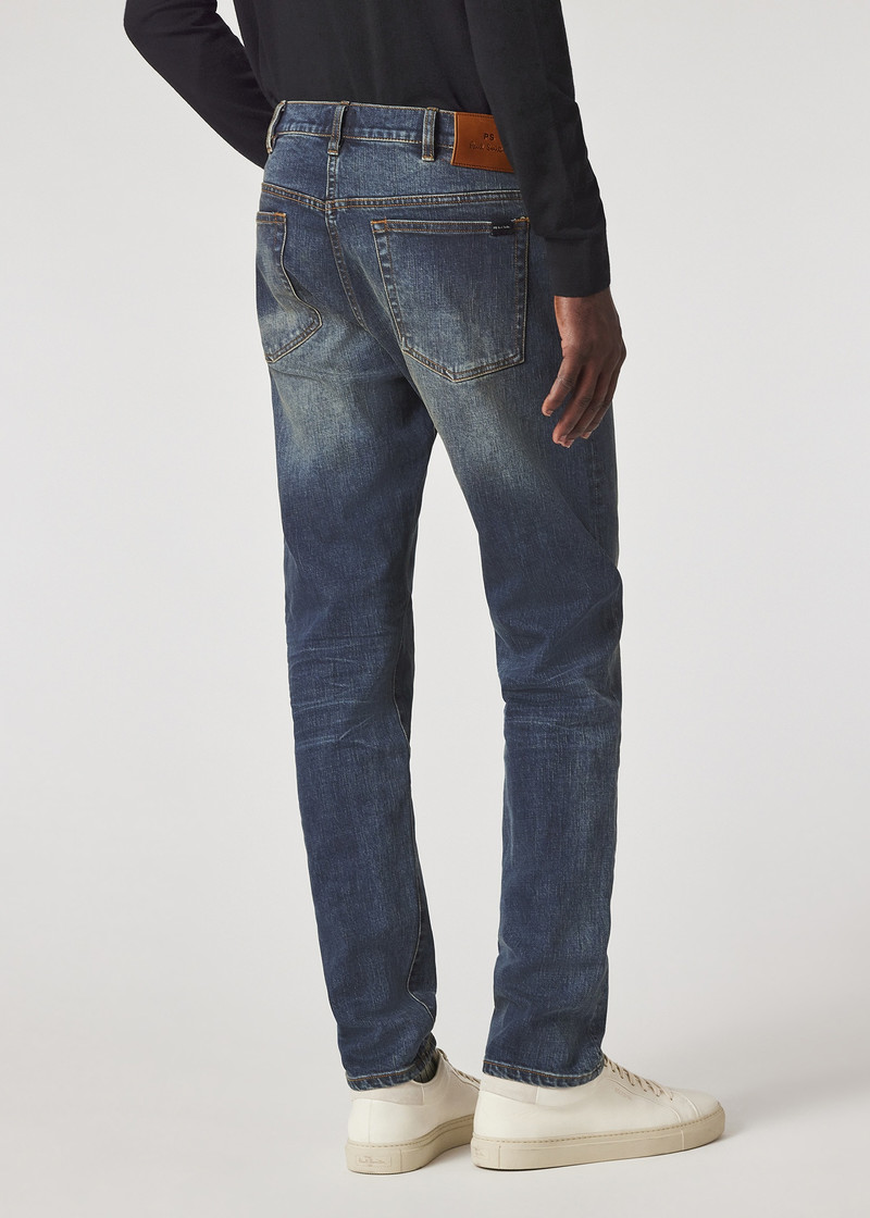 Tapered-Fit Vintage-Wash 'Crosshatch Stretch' Jeans 5