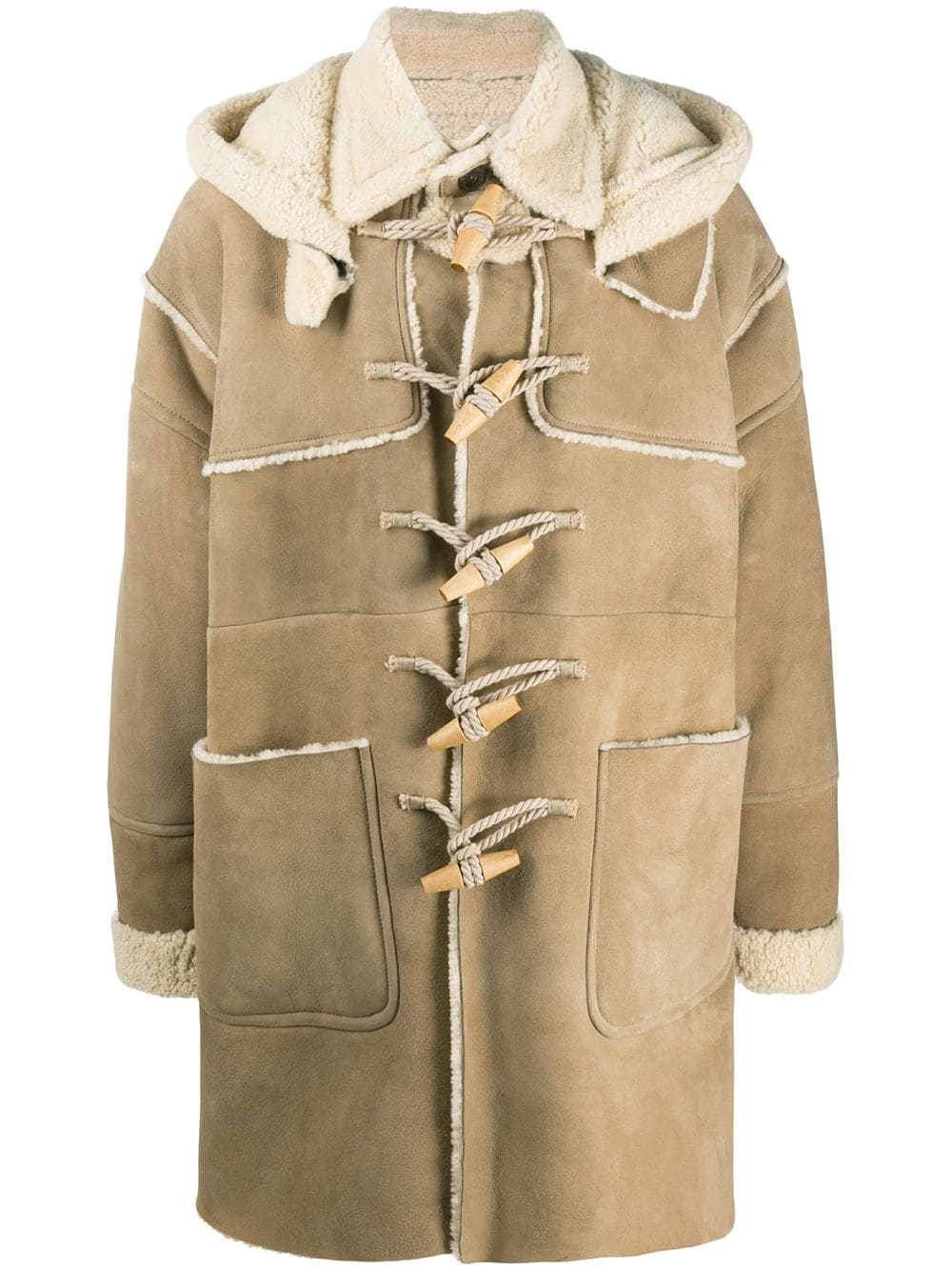 shearling-lined duffle coat - 1