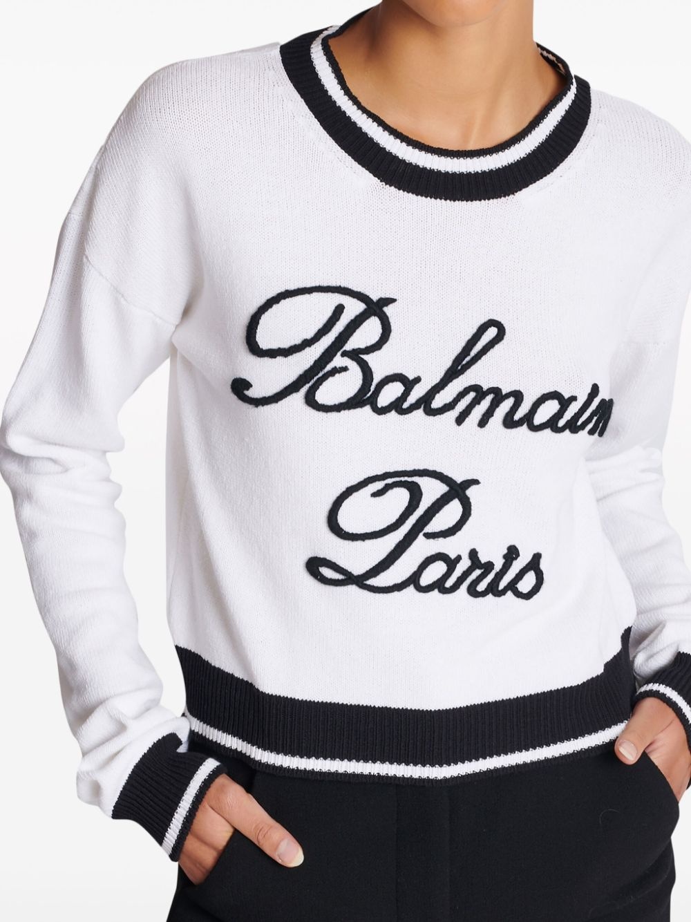 logo-embroidered crew-neck jumper - 6