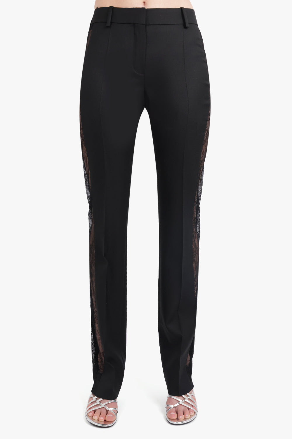 LACE SIDE PANEL STRAIGHT LEG PANT | BLACK - 3