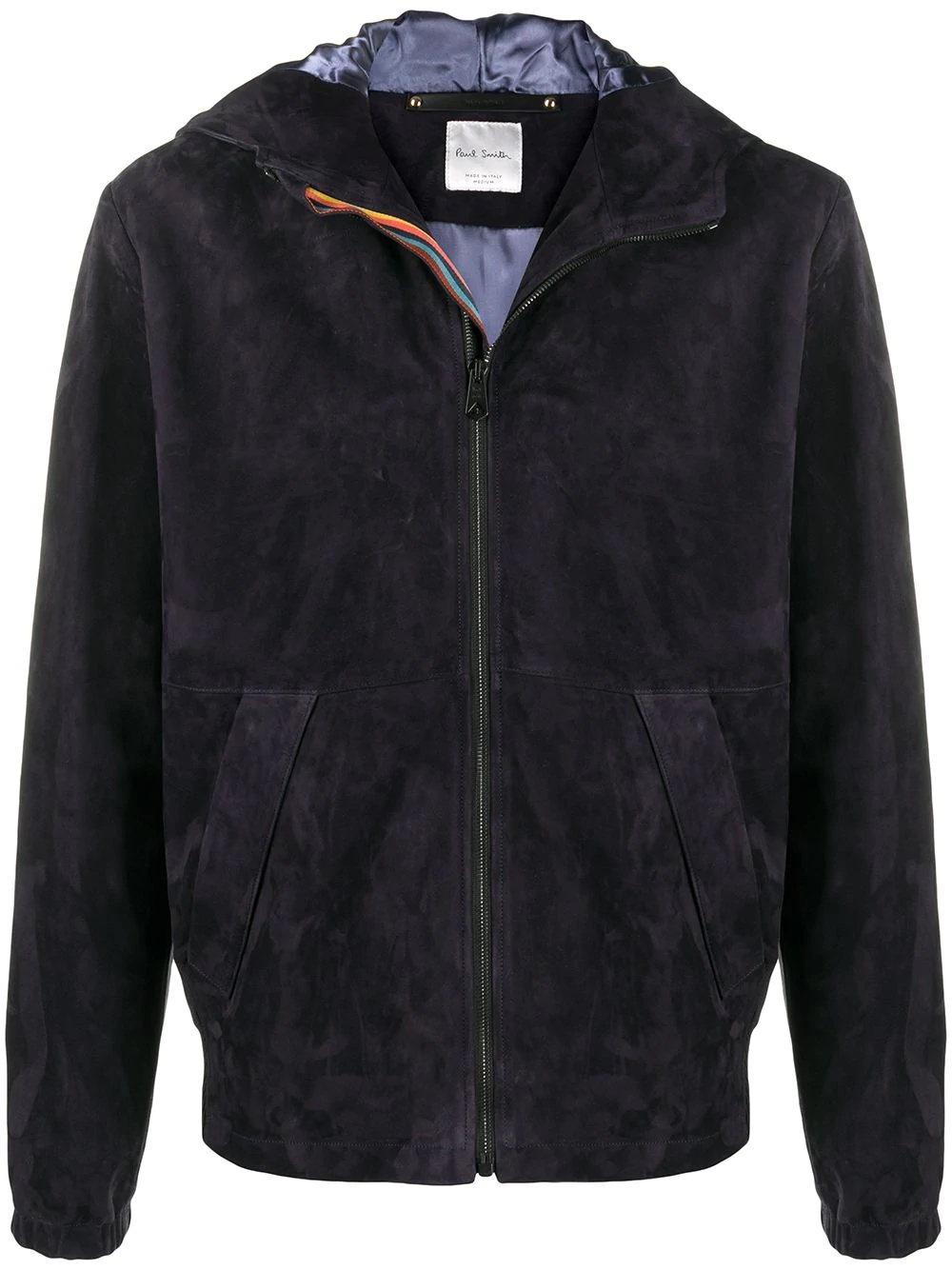 suede zip-up jacket - 1