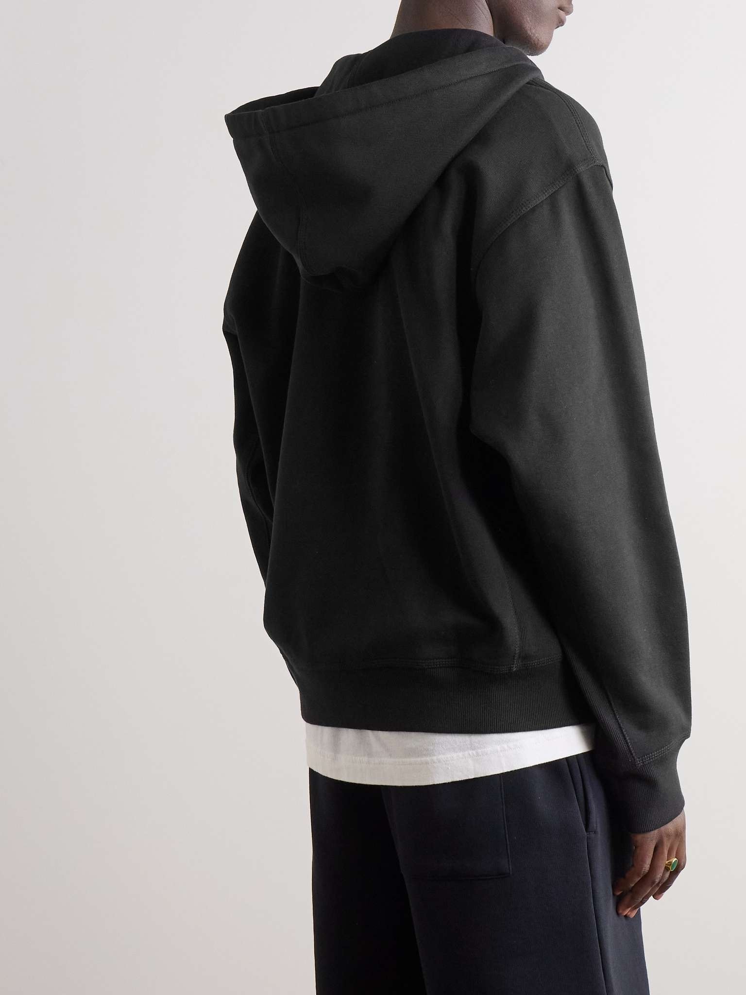 Logo-Embroidered Cotton-Blend Jersey Zip-Up Hoodie - 3