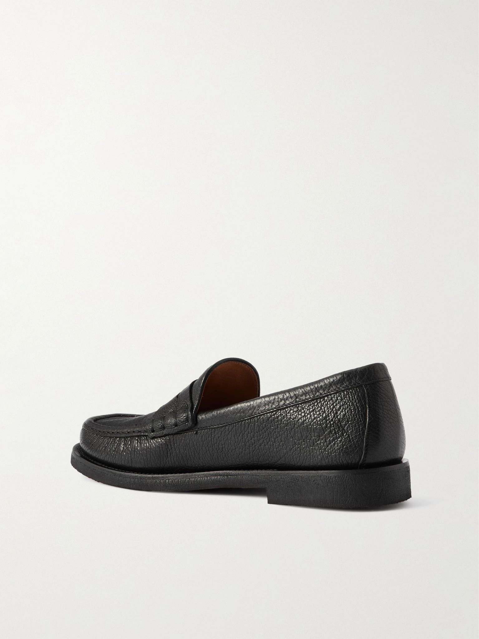 Balfron Flexi 001 Full-Grain Deerskin Penny Loafers Black - 4