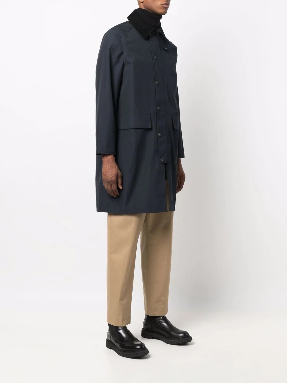 wax-coated oversized coat - 3