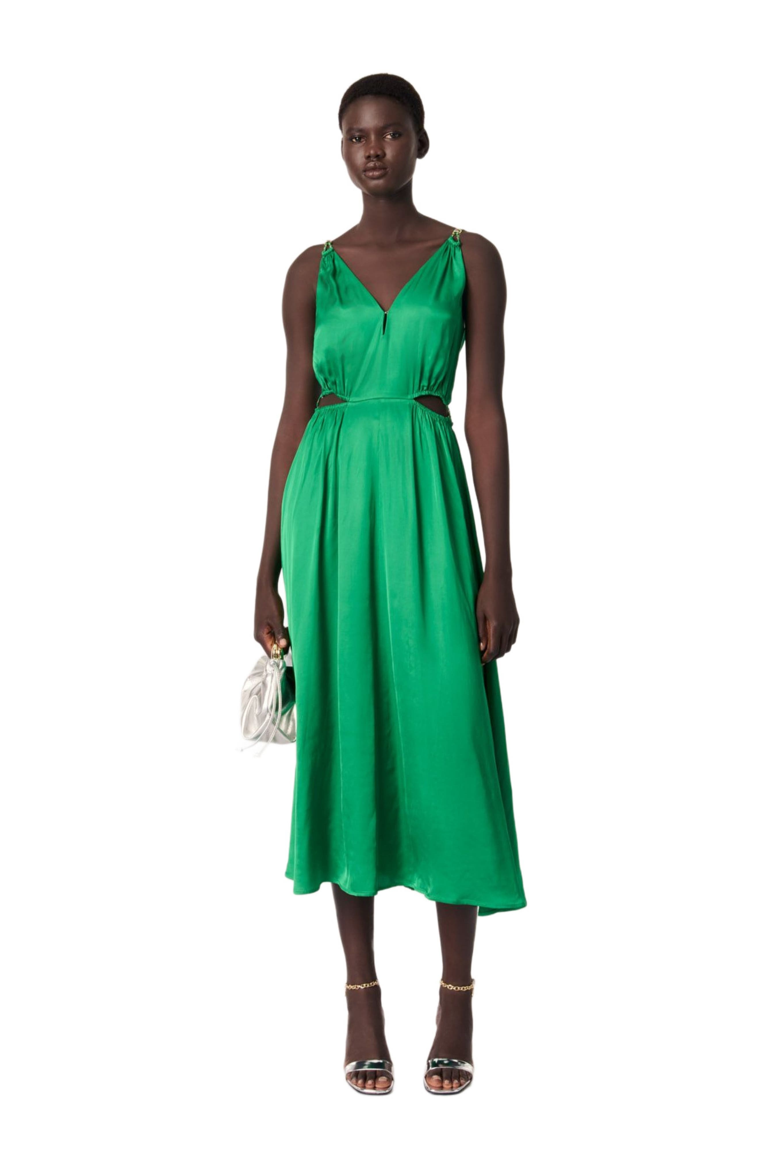 maje Satin-look maxi dress in Green at Nordstrom - 3