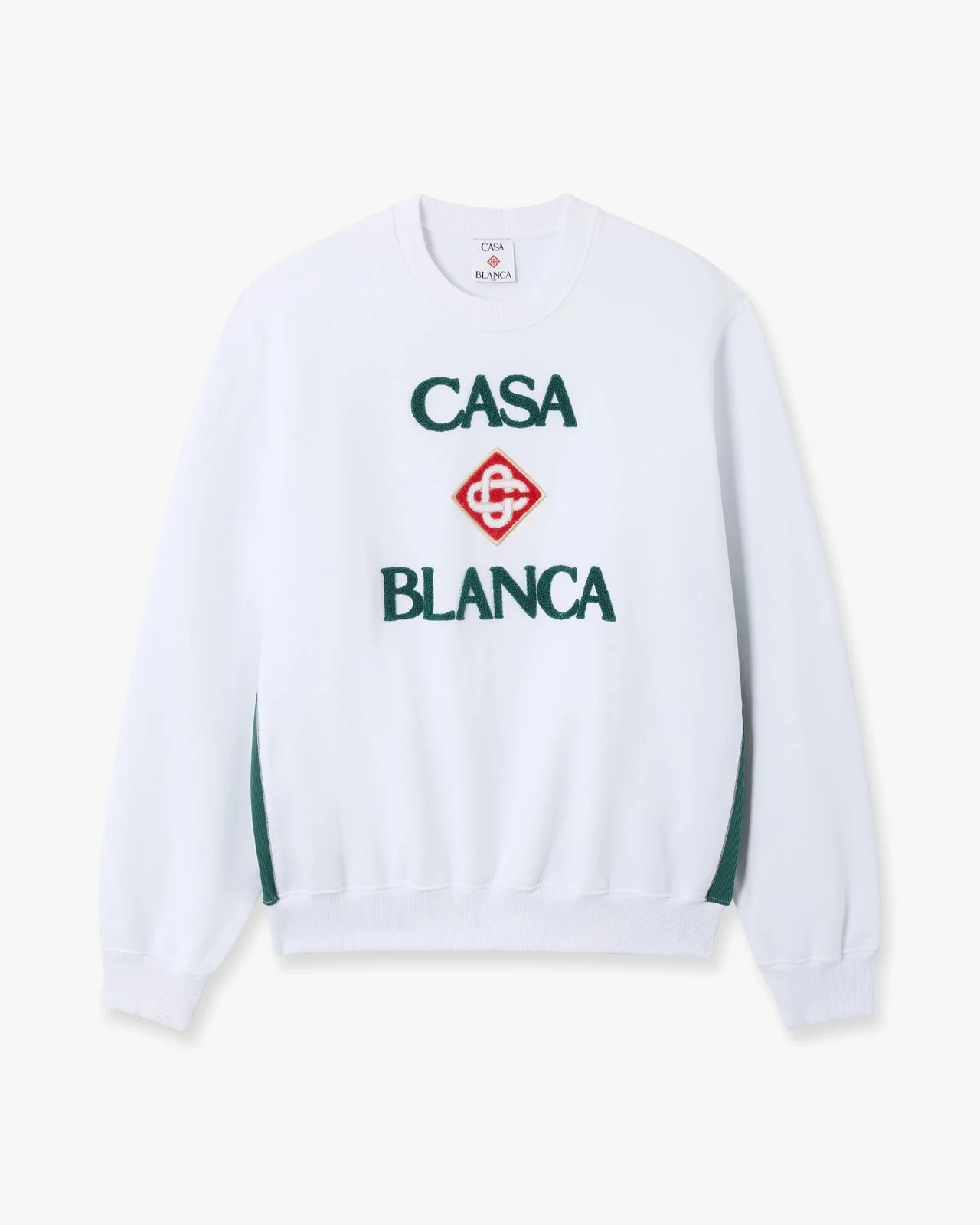 White Casablanca Diamond Logo Embroidered Sweatshirt | Casablanca Paris - 1