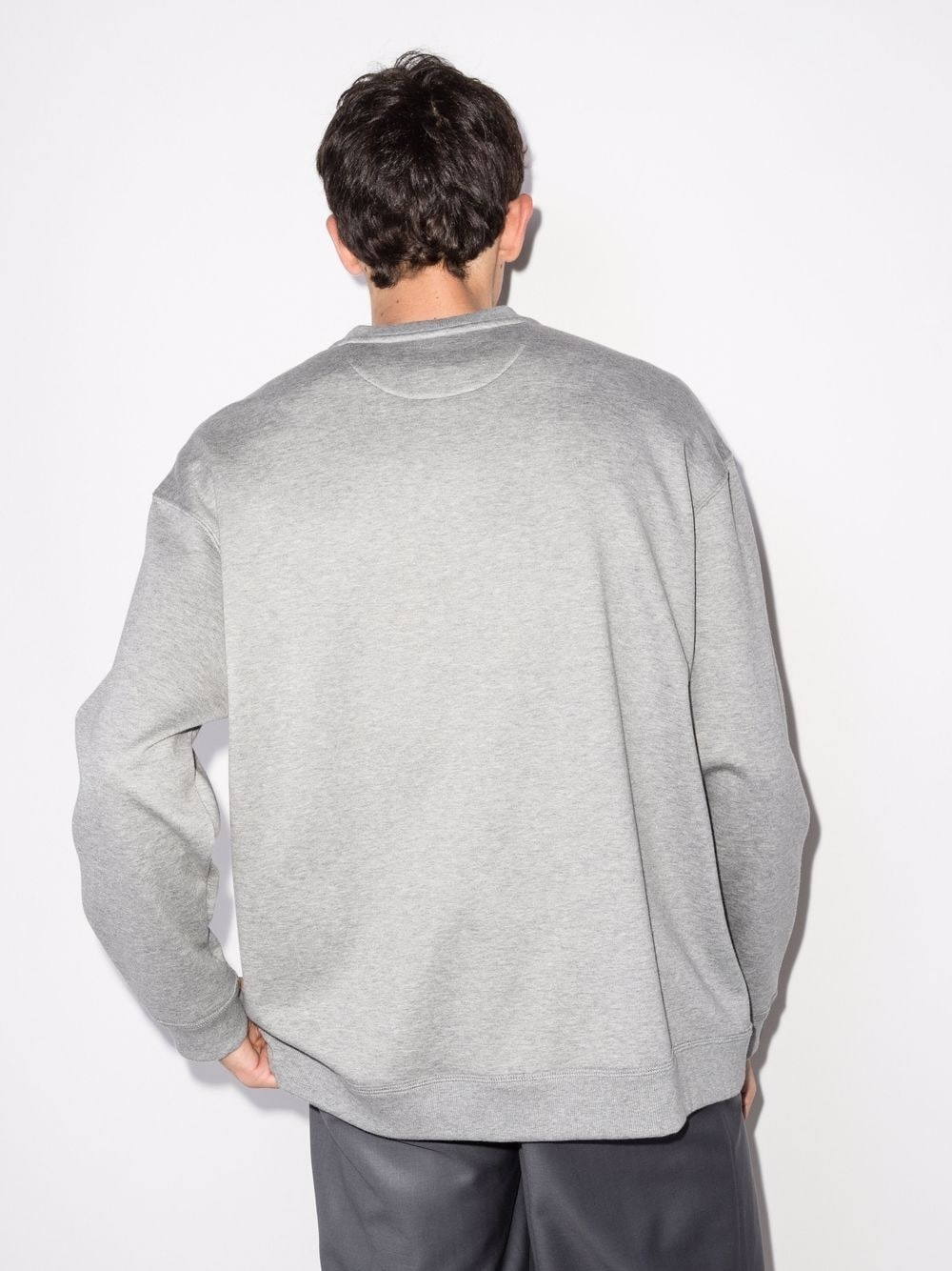 logo-embossed crew-neck sweatshirt - 3