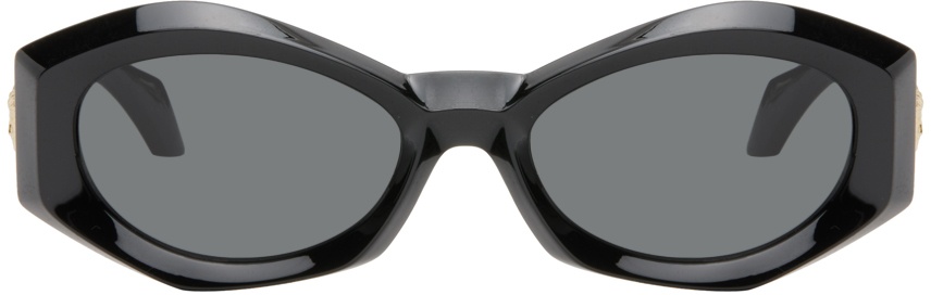 Black Medusa Plaque Irregular Sunglasses - 2