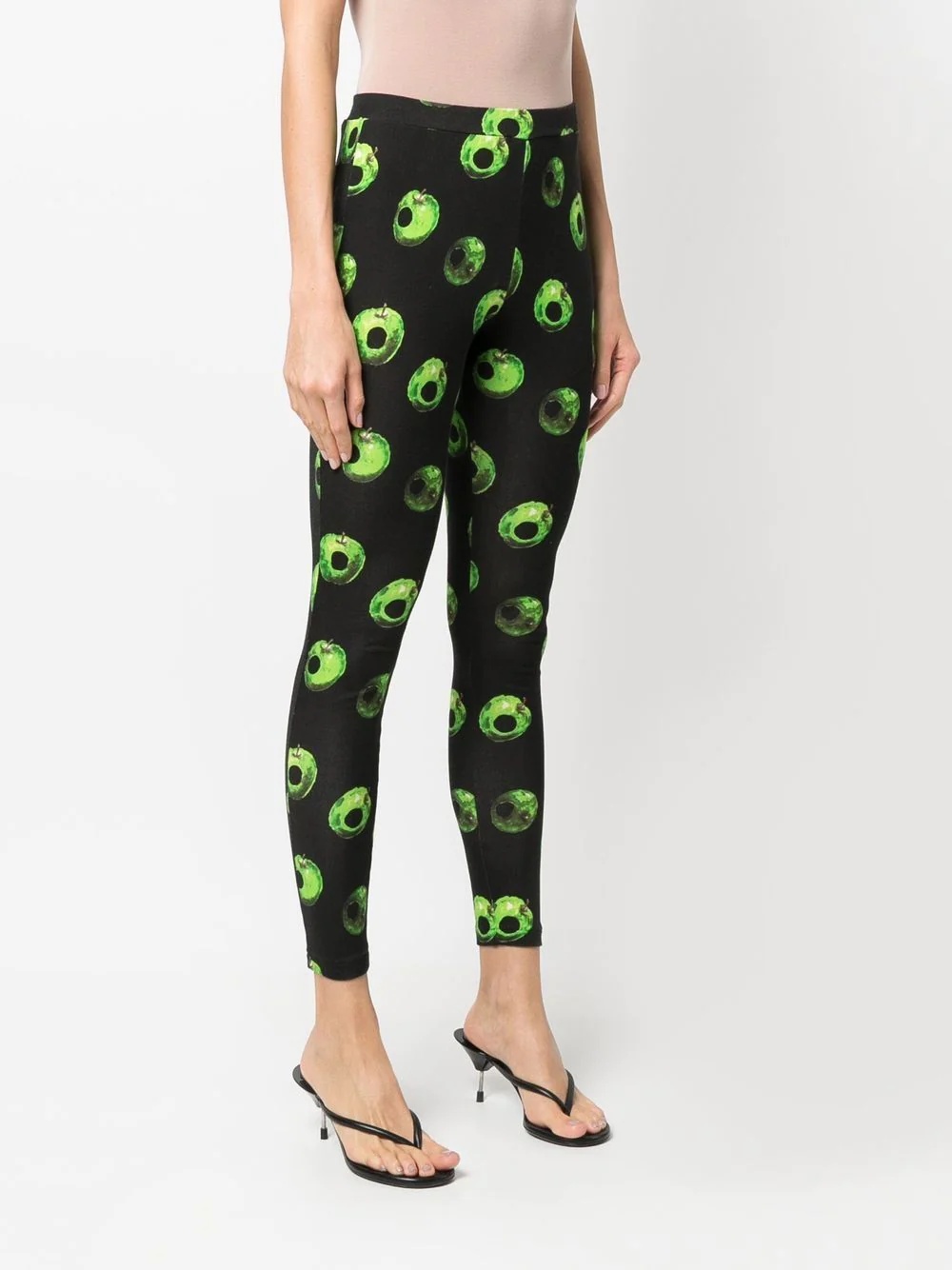 apple-print cotton leggings - 7