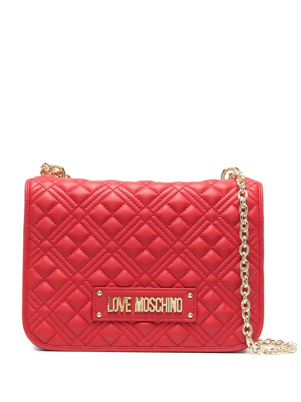 quilted logo-plaque shoulder bag - 1