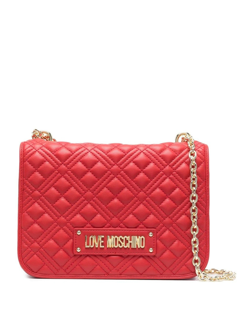 quilted logo-plaque shoulder bag 1