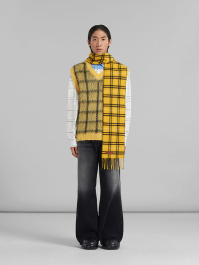 Marni YELLOW CHECKED WOOL SCARF outlook
