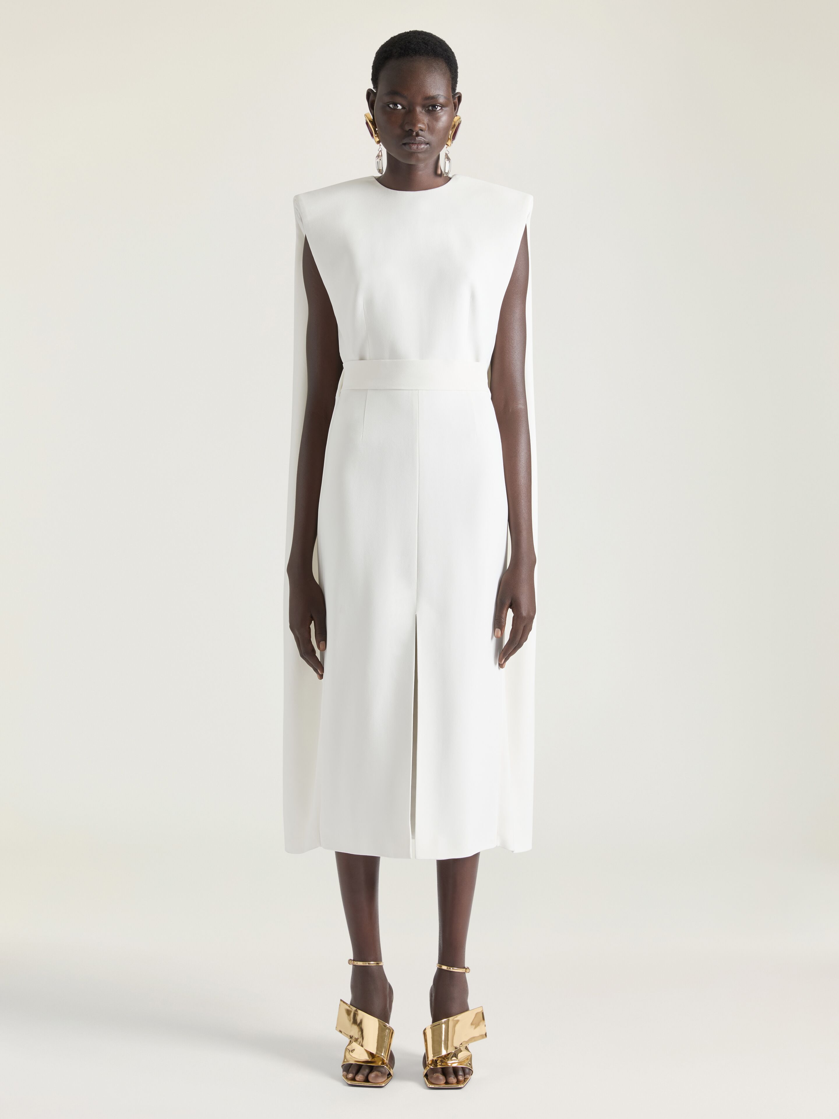 DRESS IN CREPE CADY WITH CAPE - 2