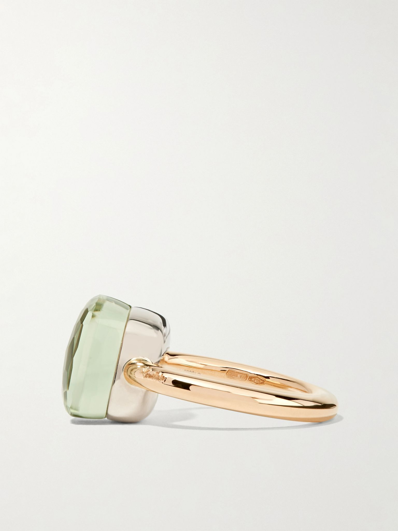 Nudo Maxi 18-karat rose gold prasiolite ring Light green - 5