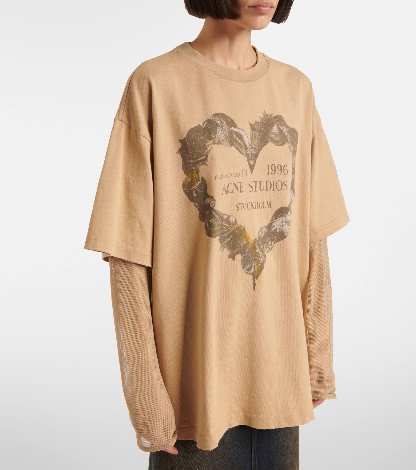 Printed layered cotton T-shirt - 6