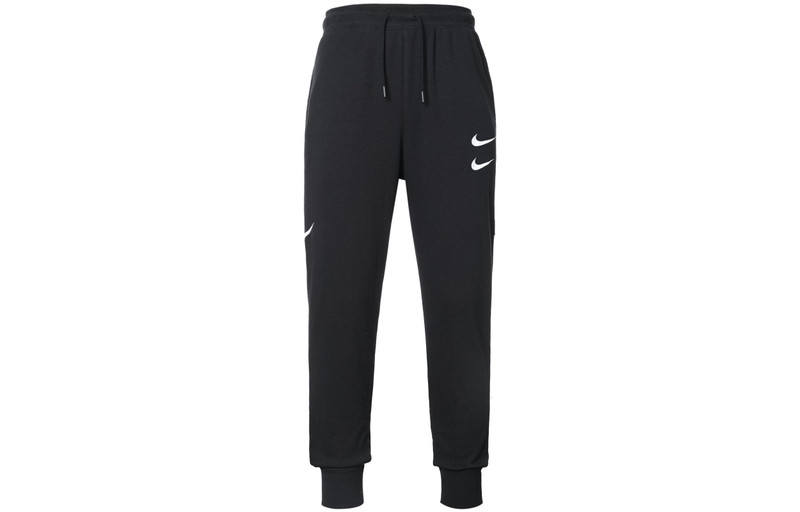 Nike Mens Swoosh Embroidered Double- Hook Casual Sports Pants Black DB4956-010 - 1