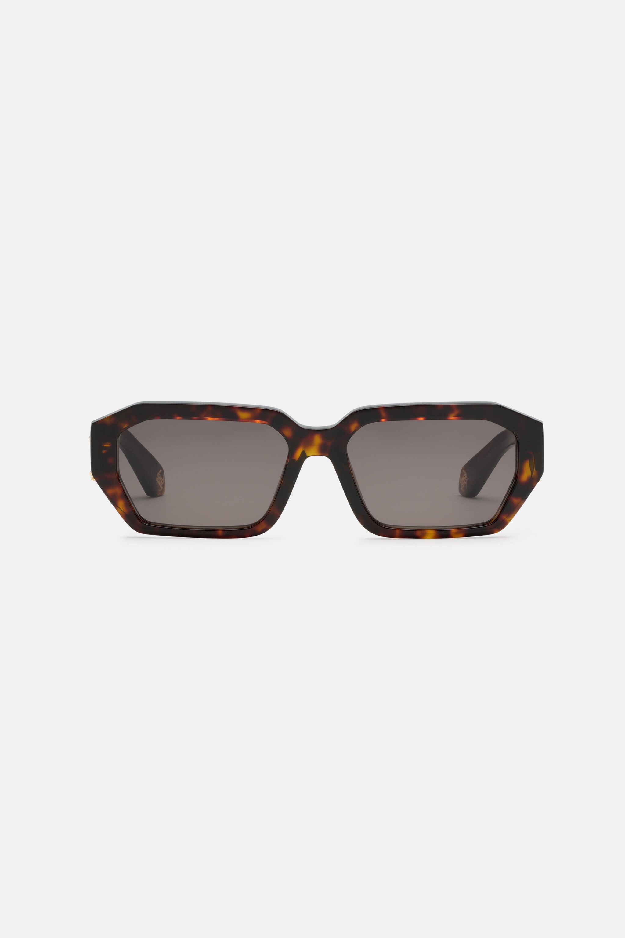 Sunglasses with wide rectangular front and fangs - 1