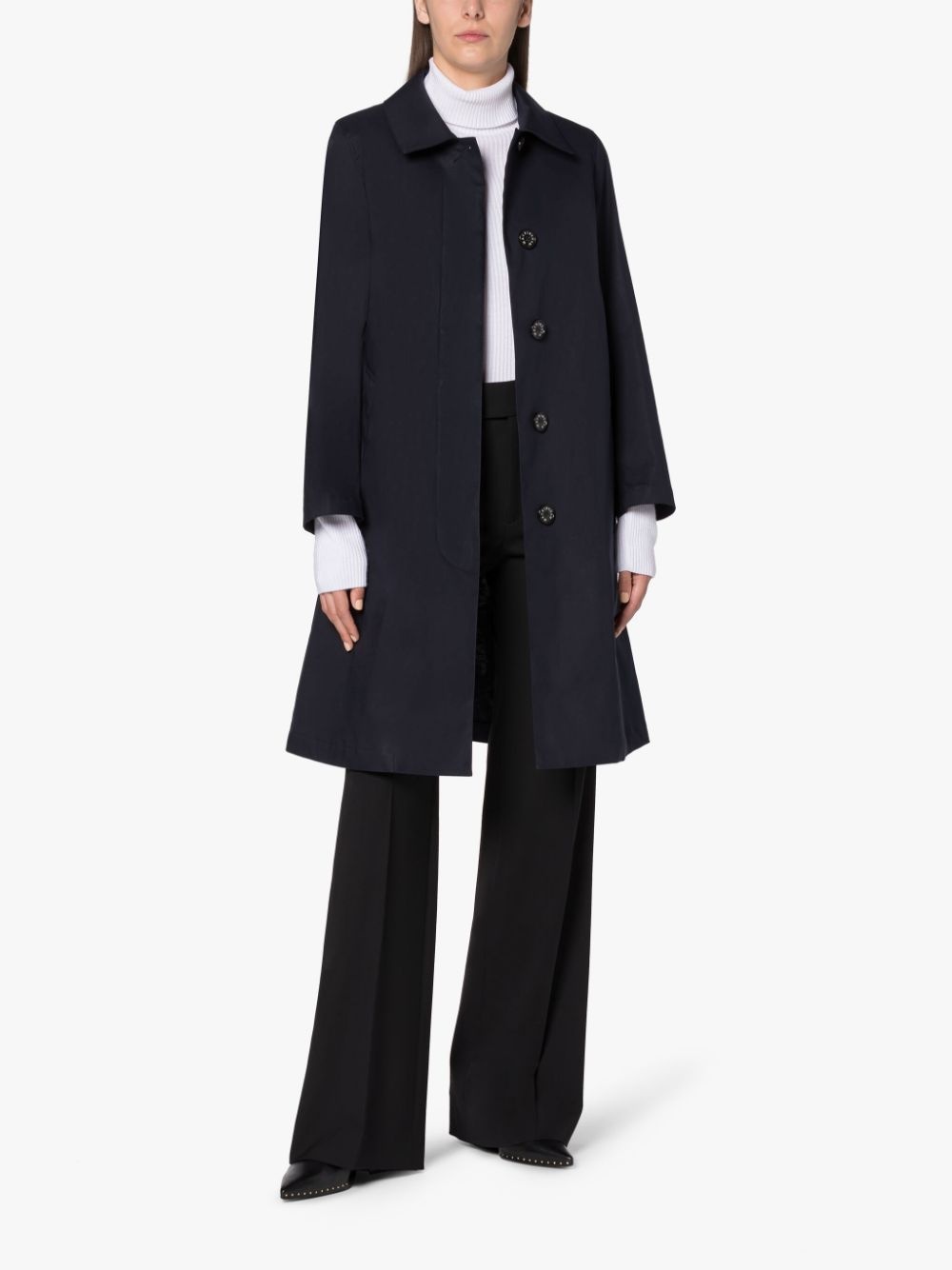 TARTAN BANTON NAVY RAINTEC COTTON COAT - 2