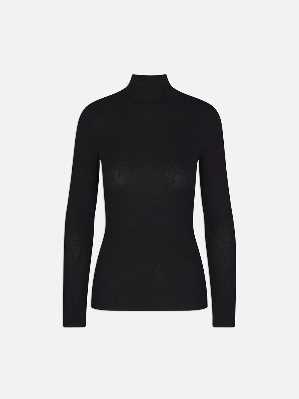 Rib Turtleneck in Black - 1