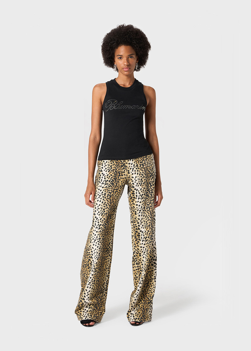 Blumarine JERSEY TANK TOP WITH BLUMARINE RHINESTONE EMBROIDERY outlook