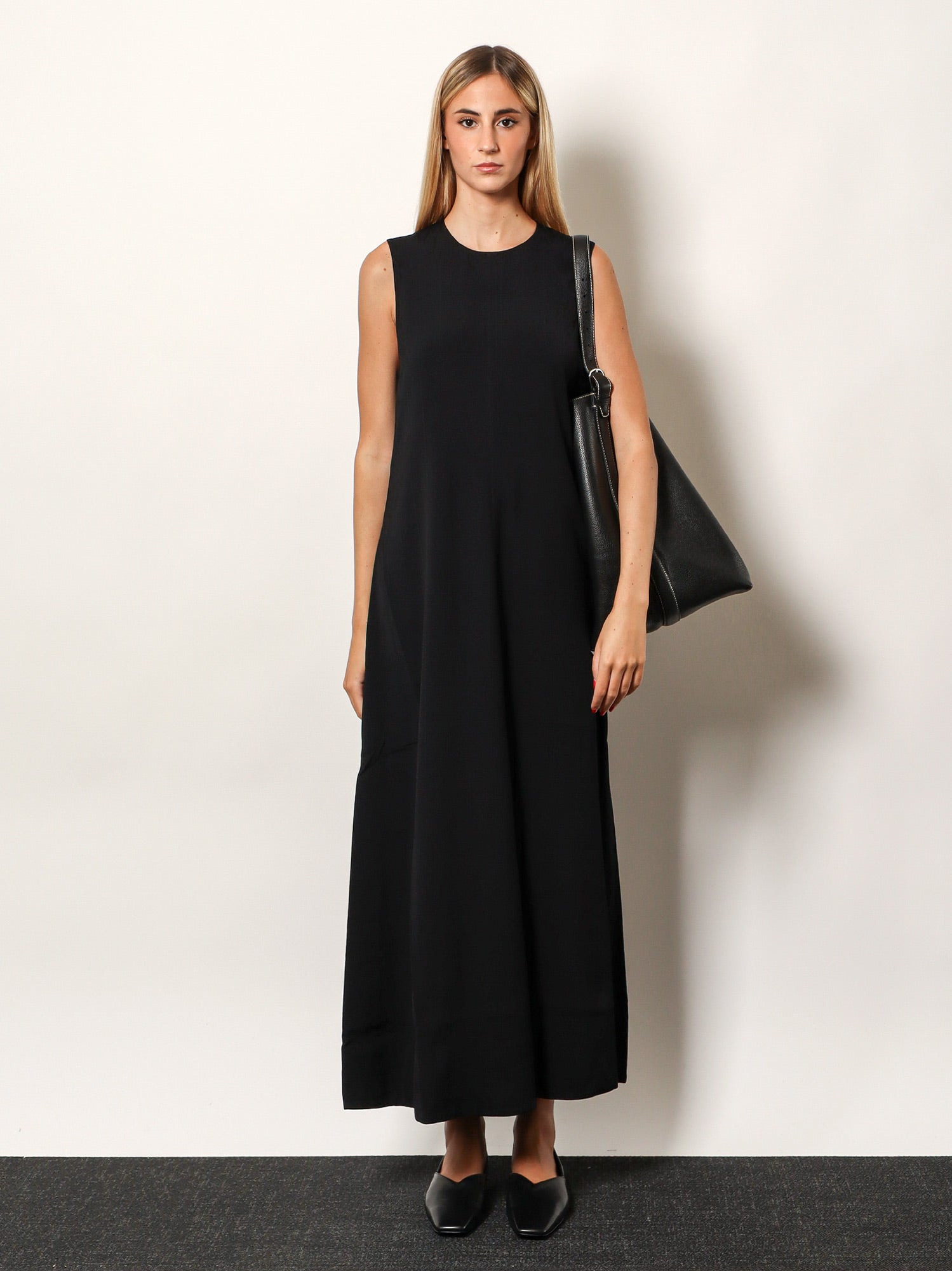 Woven Stripes Long Viscose Dress - 2