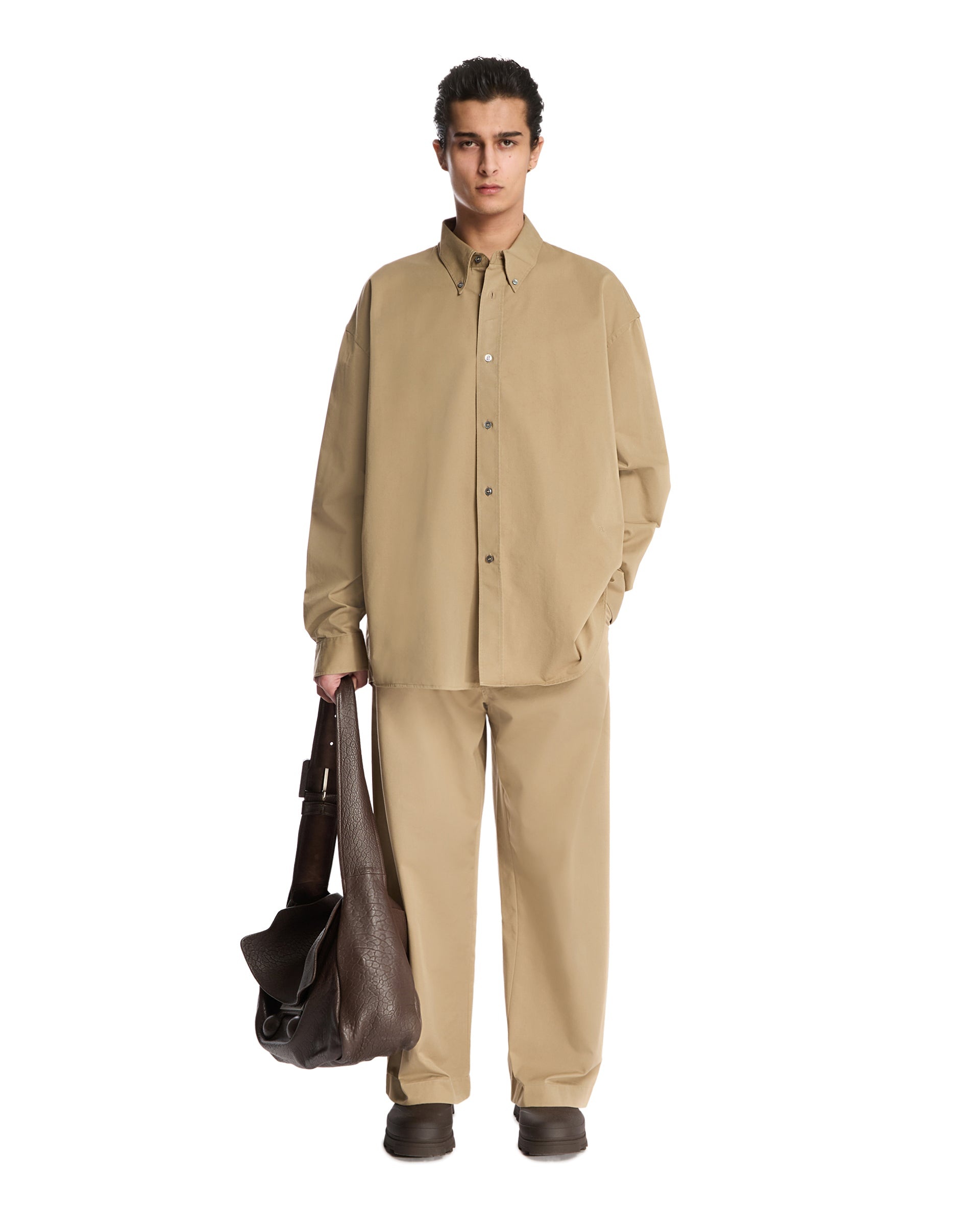 Beige Button-Down Shirt - 2