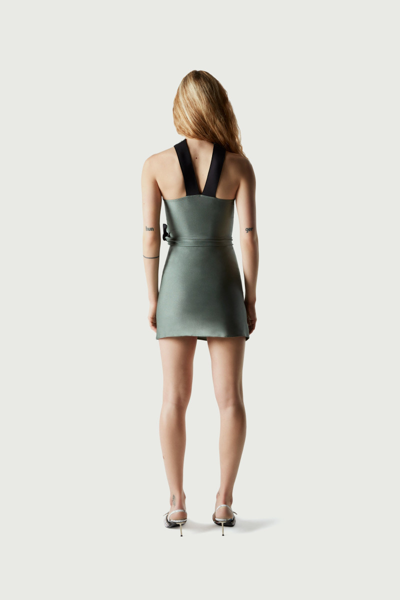 Crossover flower mini dress 4