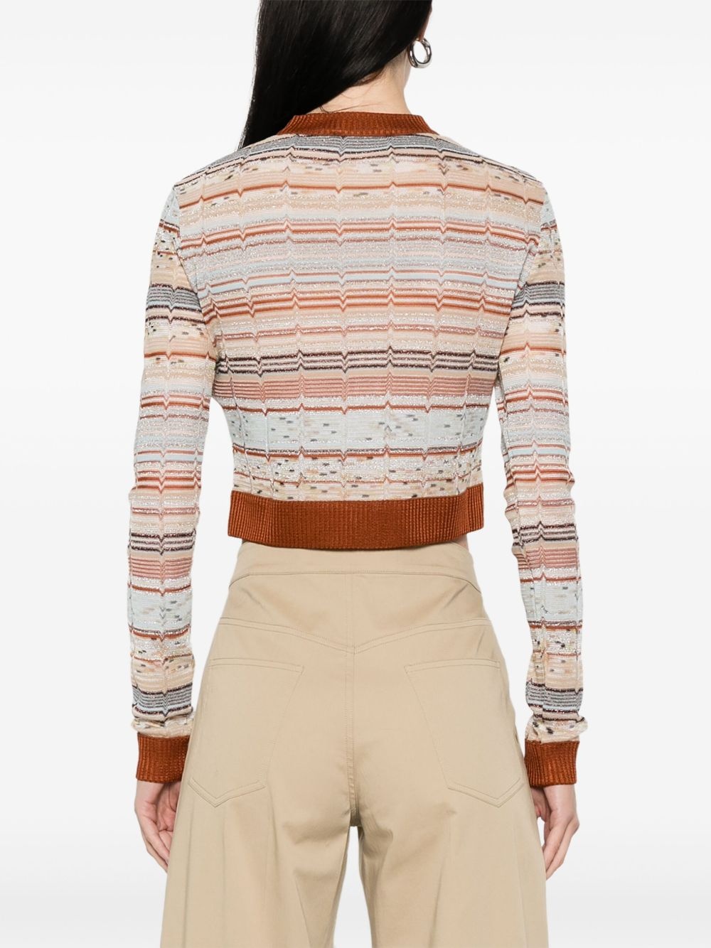 lurex-detail cardigan - 4
