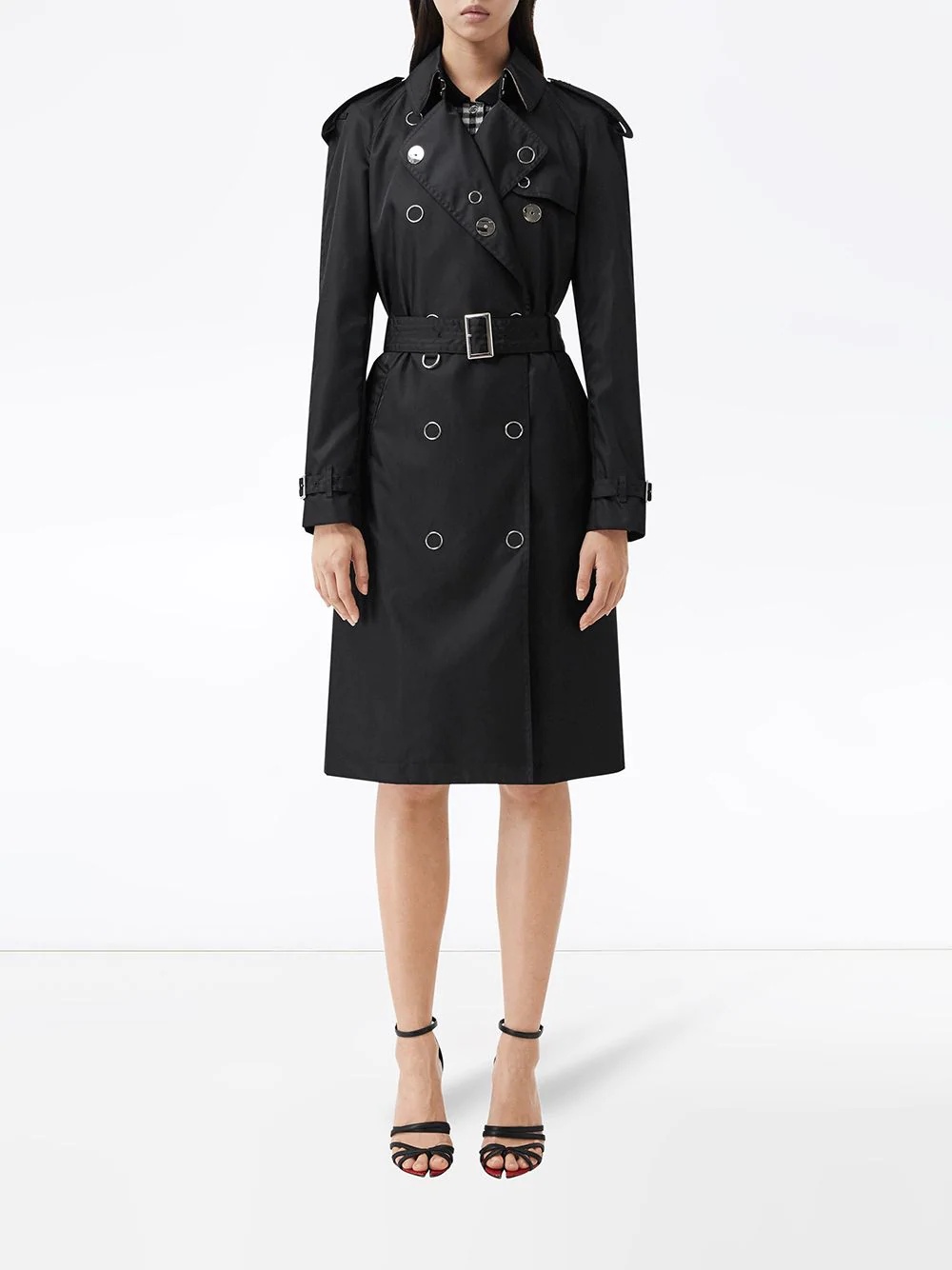 press-stud detail trench coat - 3