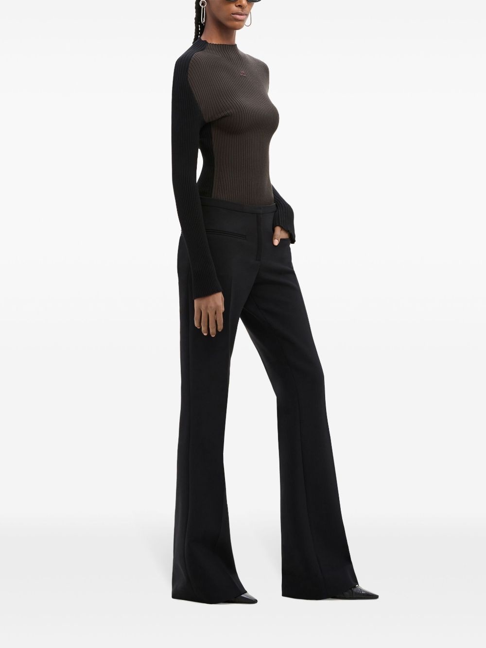 logo-embroidered ribbed jumper - 3