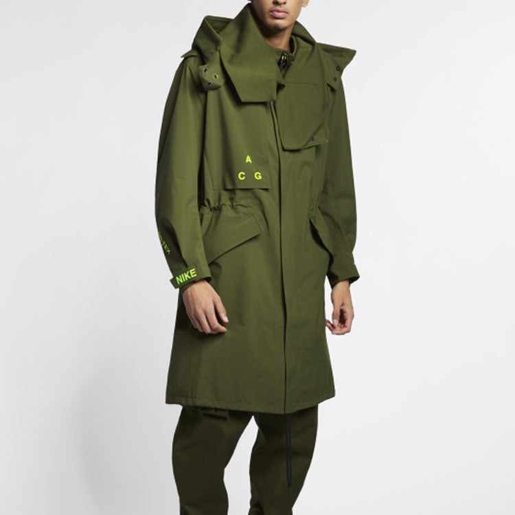 Nike LAB ACG GORE-TEX Hooded Coat 'Olive Canvas Volt Glow' AQ3516-395 - 3