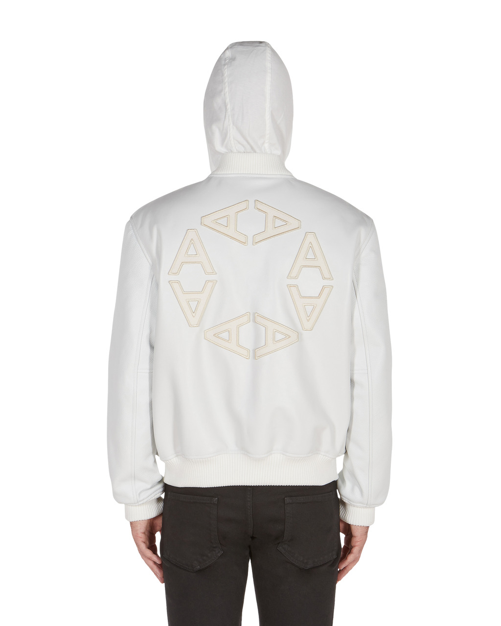 LEATHER LOGO VARSITY JACKET - 5